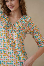 Multi Color Geometric Hand Block Cotton Co-ord Set