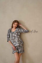 Black Hand Block Print Cotton Floral Co-ord Set