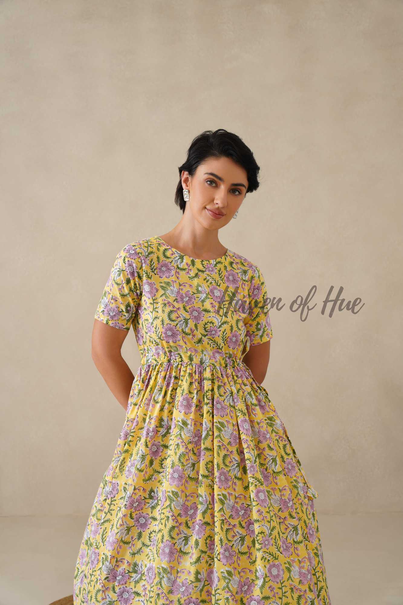 Yellow Printed Dress