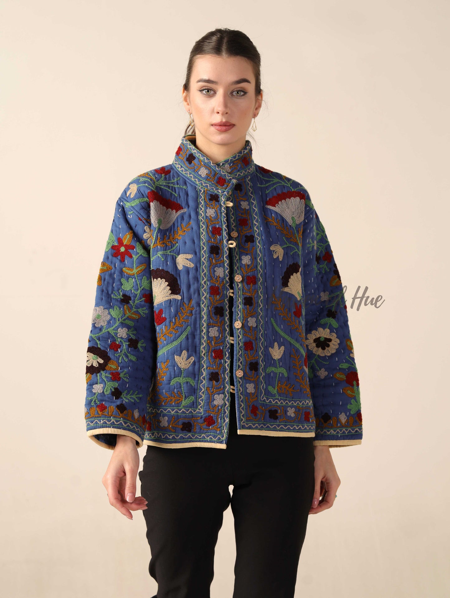 Light Blue Hand-Embroidered Jacket