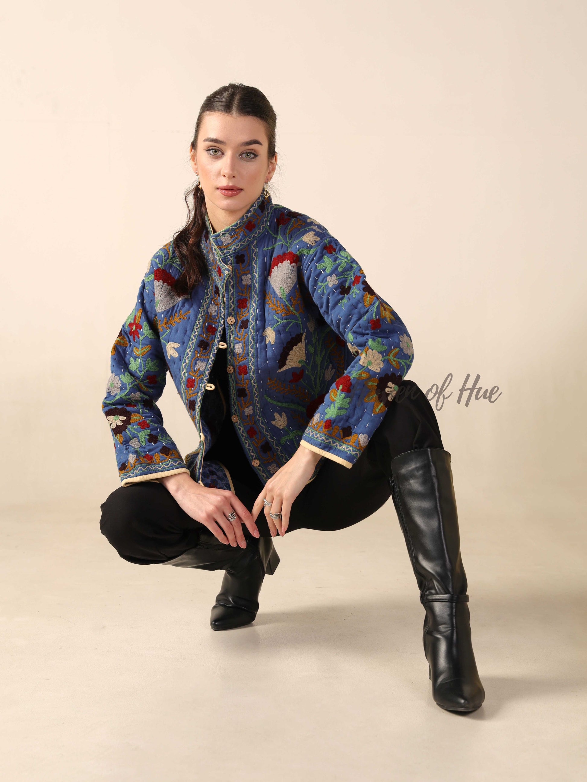 Light Blue Hand-Embroidered Jacket