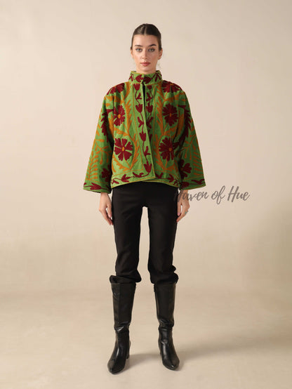 Green Velvet Embroidered Jacket