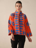 Orange Cotton Embroidery Jacket