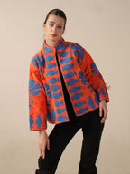 Orange Cotton Embroidery Jacket