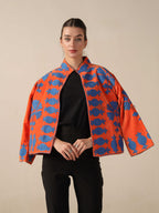Orange Cotton Embroidery Jacket