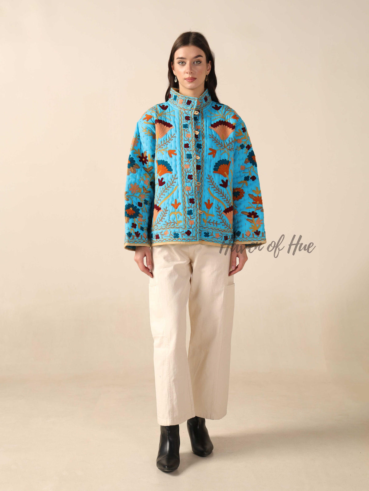 Suzani Kantha Quilted Cotton Embroidered Jacket Handmade Women’s Ethnic Jacket