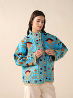 Suzani Kantha Quilted Cotton Embroidered Jacket Handmade Women’s Ethnic Jacket