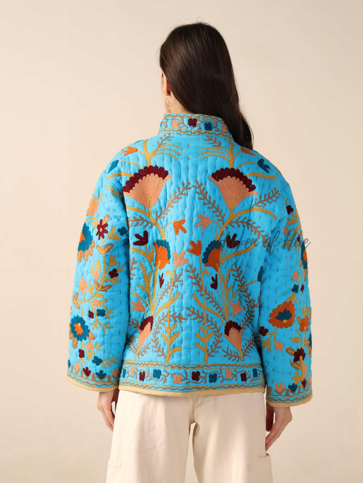 Suzani Kantha Quilted Cotton Embroidered Jacket Handmade Women’s Ethnic Jacket
