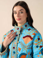 Suzani Kantha Quilted Cotton Embroidered Jacket Handmade Women’s Ethnic Jacket