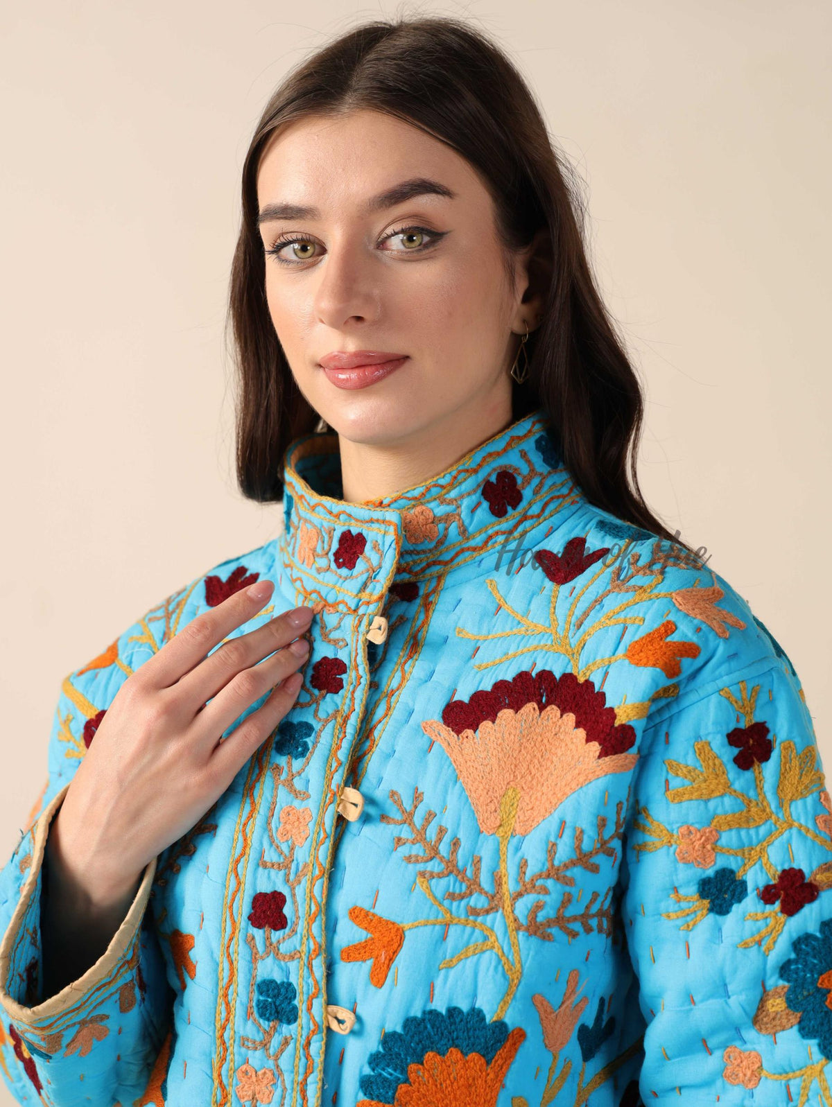 Suzani Kantha Quilted Cotton Embroidered Jacket Handmade Women’s Ethnic Jacket