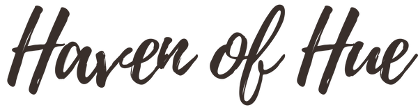 Logo with 'Haven of Hue' text on a white background