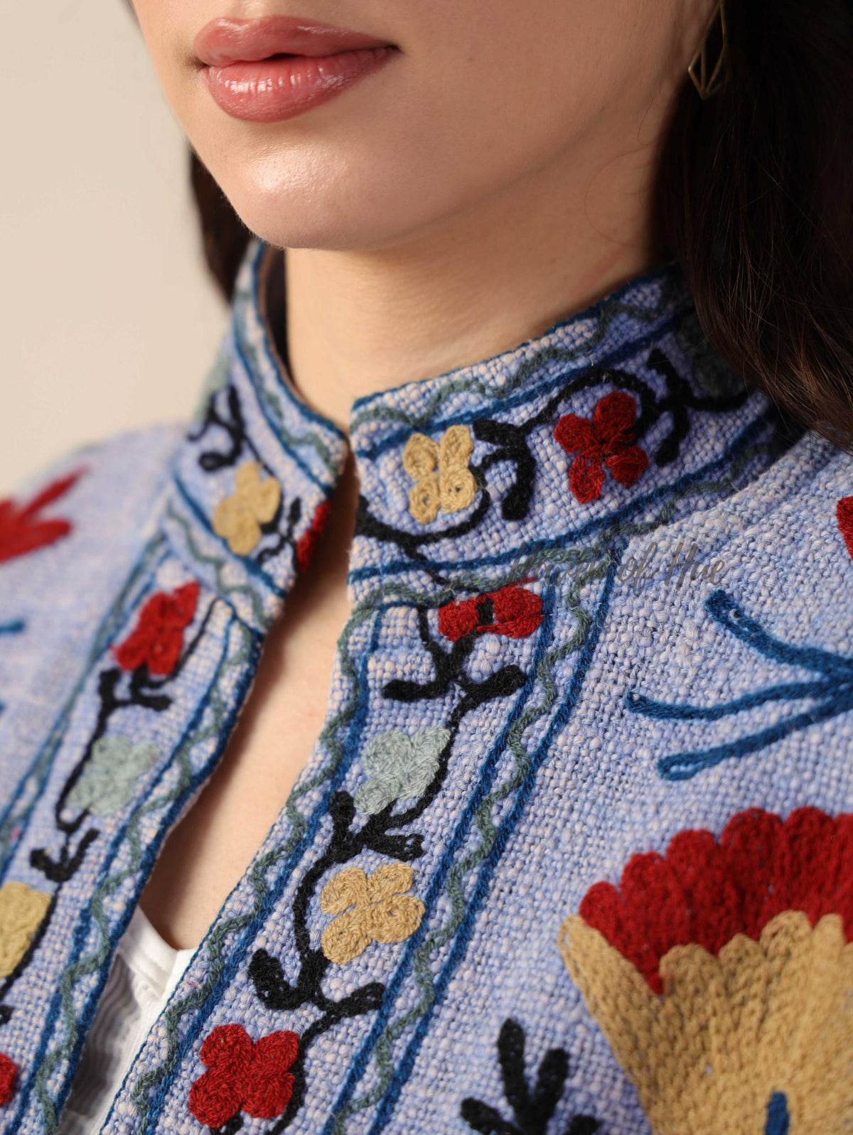 Women’s Cotton Embroidered Suzani Boho Jacket Open Front Short Coat Handmade Embroidery Quilted Winter Coat TNT Fabric Outerwear