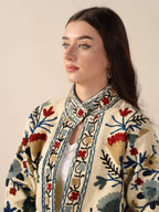 Suzani Embroidered Cotton Jacket Coat for Women Boho Handmade TNT Fabric Ethnic Winter Jacket