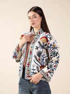 Boho Suzani Embroidered Cotton Jacket Women’s Handmade Winter Coat