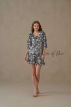 Black Hand Block Print Cotton Floral Co-ord Set