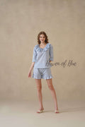 Blue Hand Block Print Cotton Floral Co-ord Set