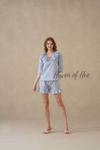 Blue Hand Block Print Cotton Floral Co-ord Set