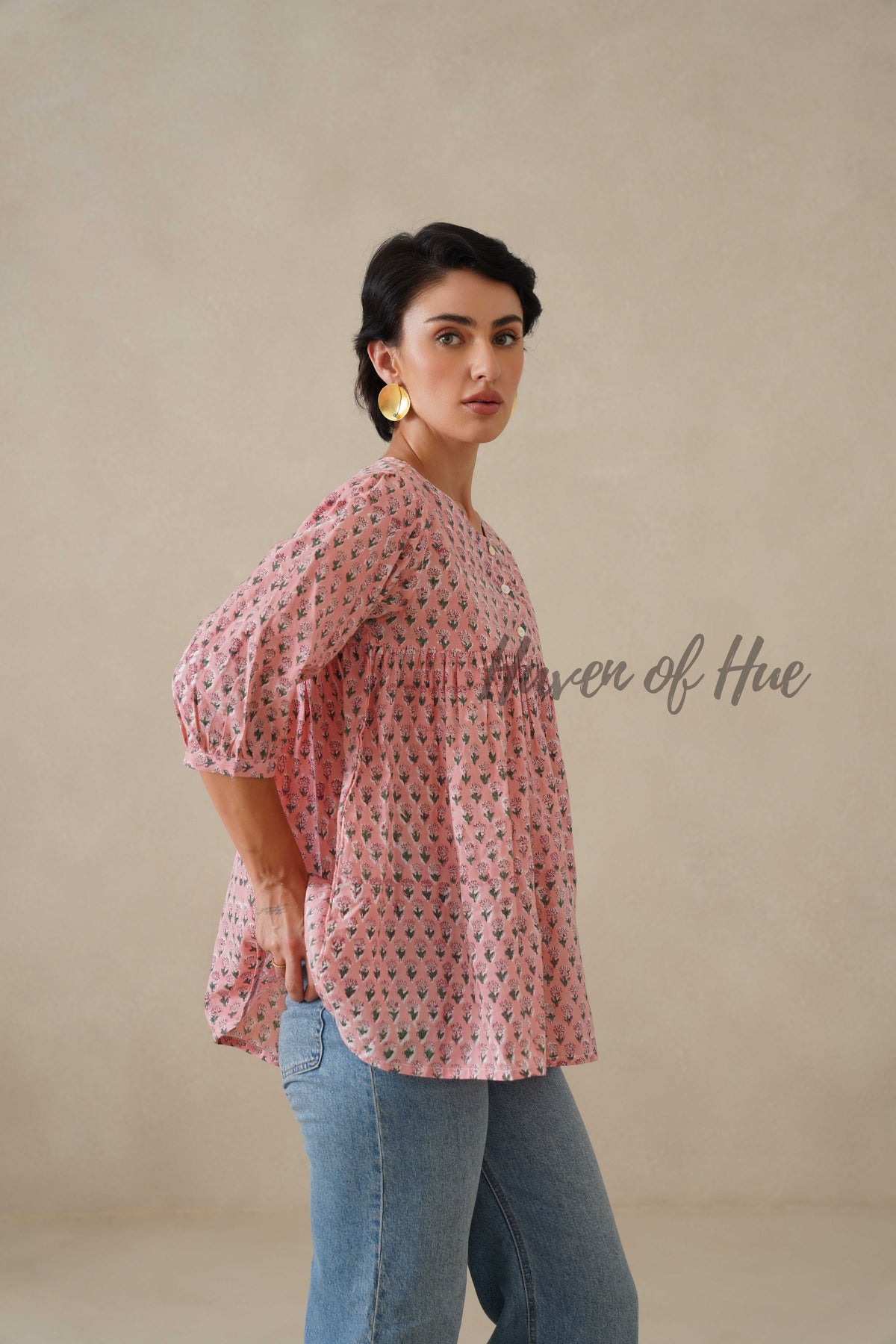 Women Cotton Tunic Top | Hand Block Print Boho Floral Top - 100% Breathable Cotton