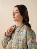 Women’s Floral Printed Silk Jacket Lightweight Zip Up Jacket