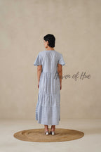 Women Cotton Tunic Dress - Hand Block Print Boho Maxi