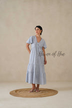 Women Cotton Tunic Dress - Hand Block Print Boho Maxi