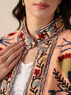 Women’s Embroidered Cotton Suzani Jacket Bohemian Winterwear Short Coat Handmade TNT Fabric Outerwear for Women