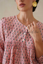 Women Cotton Tunic Top | Hand Block Print Boho Floral Top - 100% Breathable Cotton