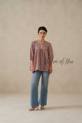 Women Cotton Tunic Top - Hand Block Printed Boho Floral Blouse