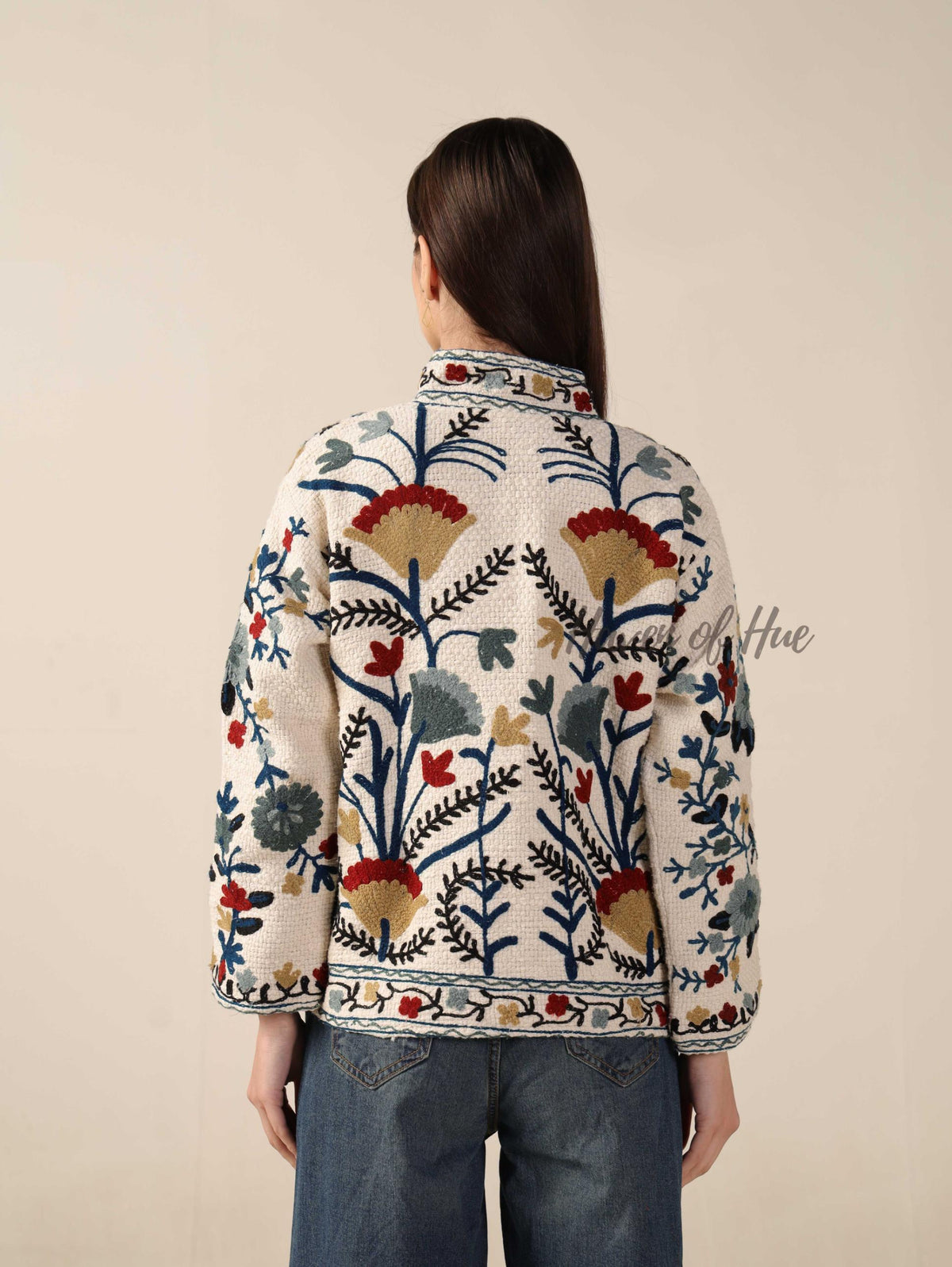 Suzani Embroidered Cotton Boho Jacket Handmade Women’s Winter Coat TNT Fabric Outerwear One Size Fit Jacket