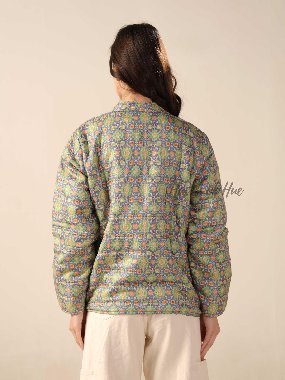 Women’s Floral Printed Silk Jacket Lightweight Zip Up Jacket
