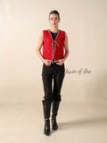 Hand Block Printed Quilted Cotton Vest Jacket Reversible Sleeveless Tie-Up Jacket