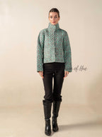 Women’s Cotton Floral Block Print Jacket Reversible Handmade Winter Short Coat With Pockets