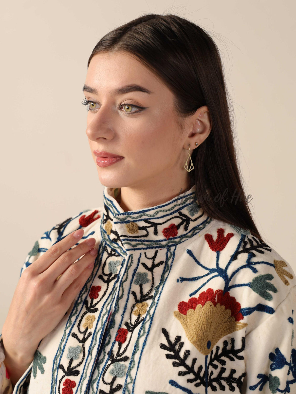 Women's Handcrafted Suzani Velvet Jacket Boho Embroidered Floral Autumn Coat