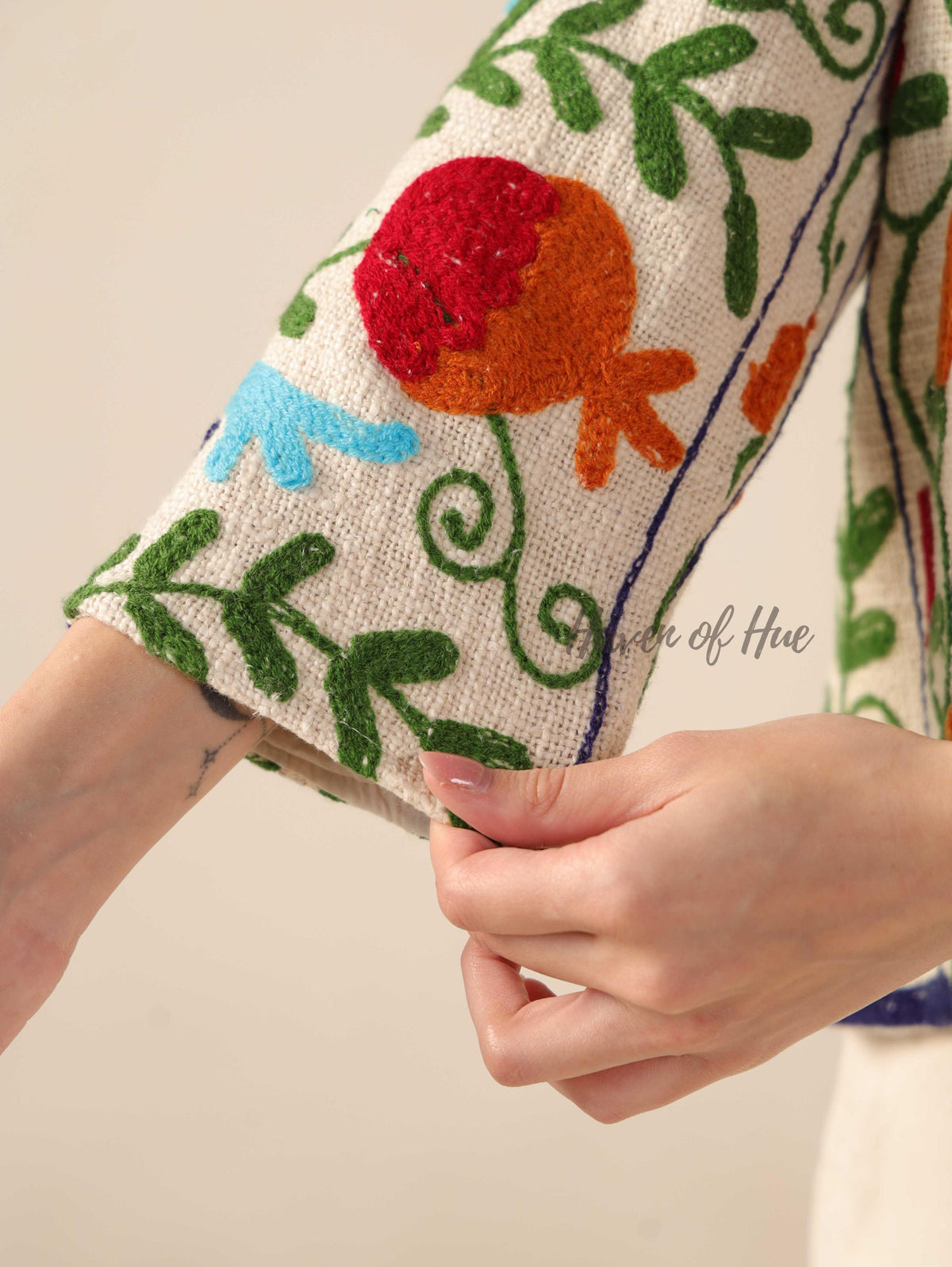 Women's White Cotton Embroidered Jacket Boho Lightweight Relaxed Fit