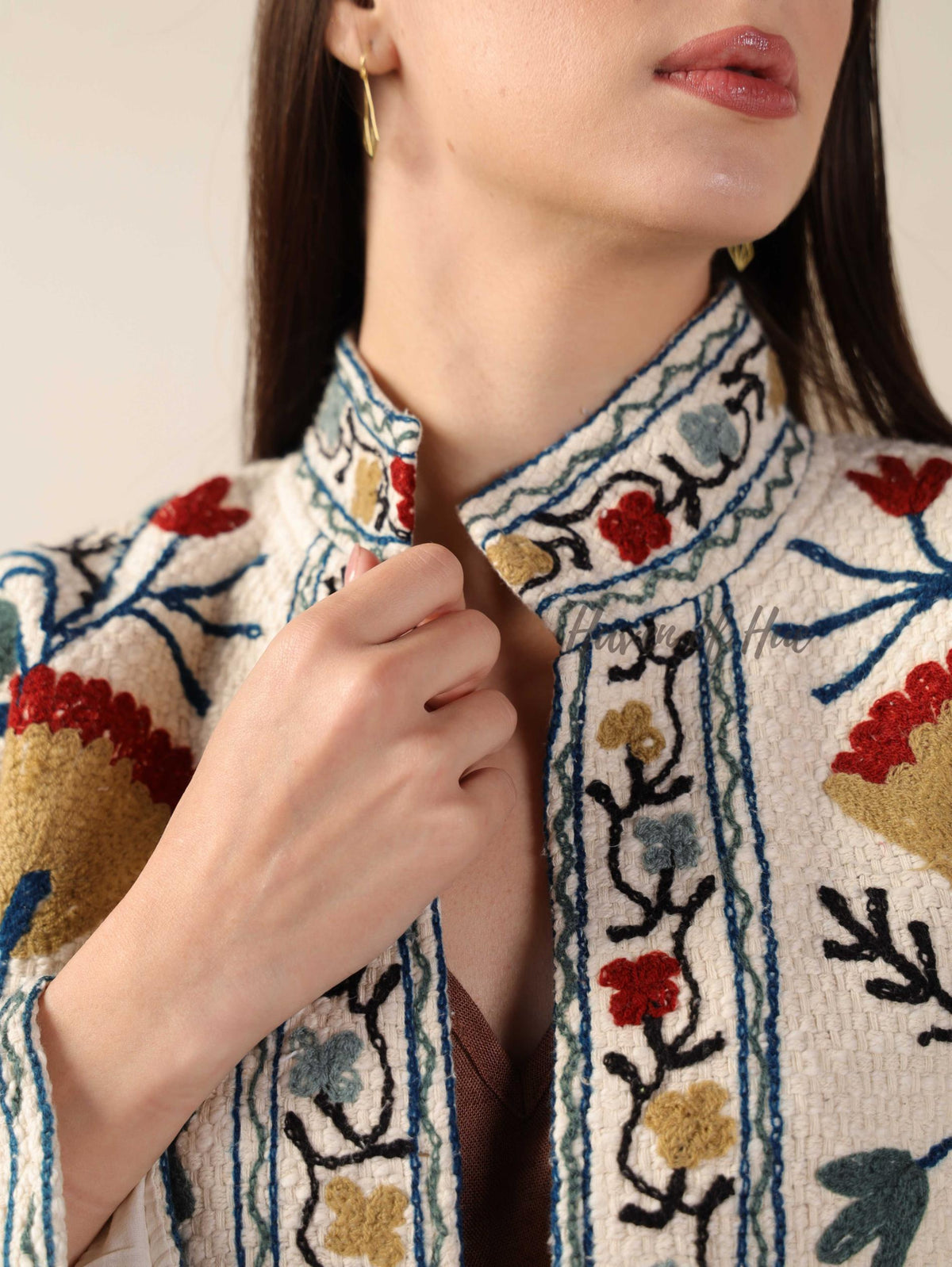 Suzani Embroidered Cotton Boho Jacket Handmade Women’s Winter Coat TNT Fabric Outerwear One Size Fit Jacket