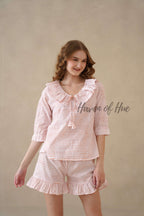 Orange Hand Block Print Cotton Floral Co-ord Set