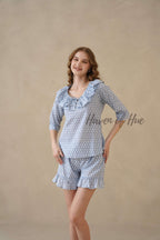 Blue Hand Block Print Cotton Floral Co-ord Set