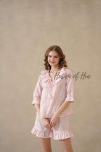 Orange Hand Block Print Cotton Floral Co-ord Set