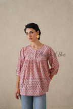 Women Cotton Tunic Top | Hand Block Print Boho Floral Top - 100% Breathable Cotton