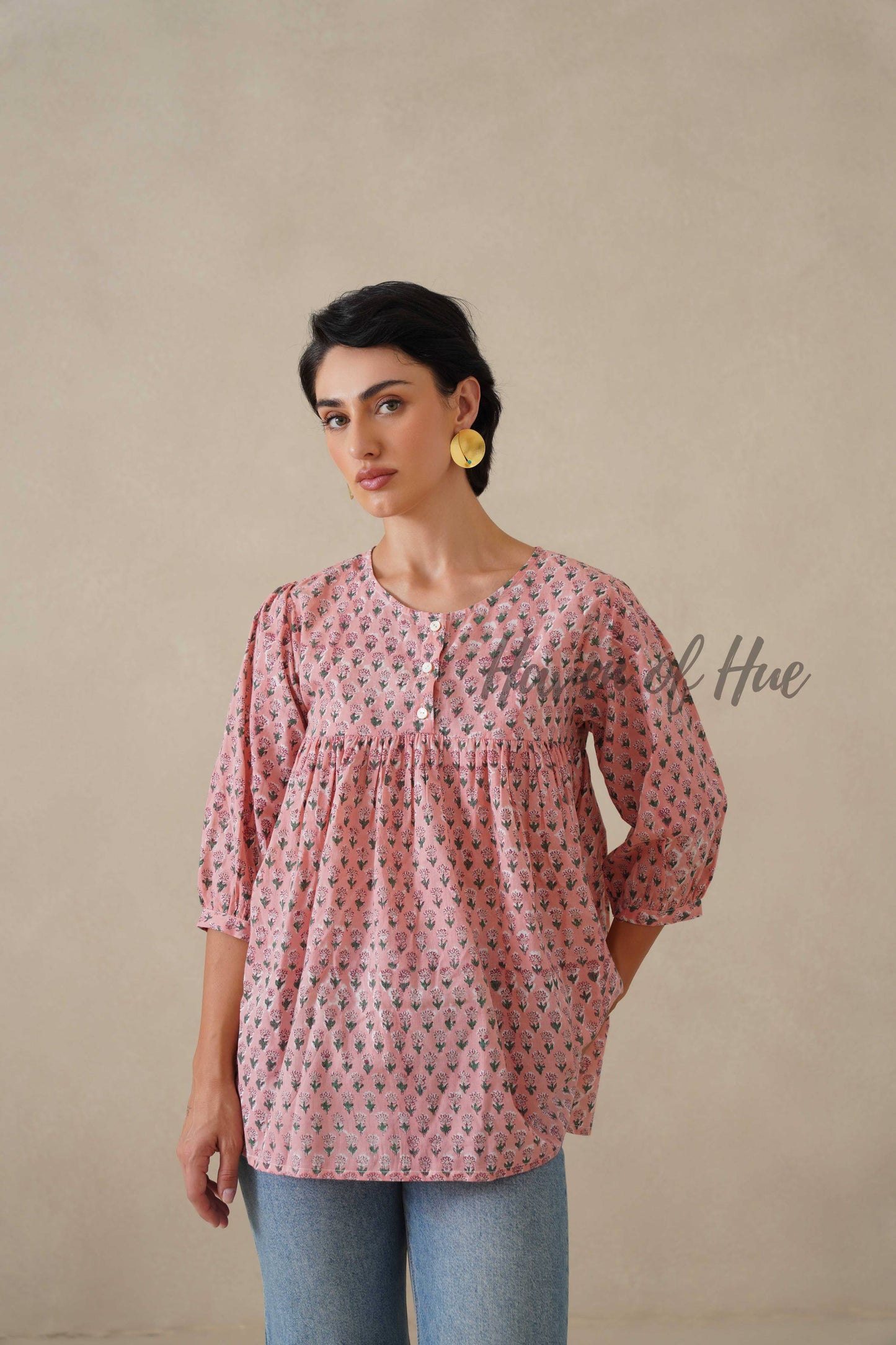 Women Cotton Tunic Top | Hand Block Print Boho Floral Top - 100% Breathable Cotton