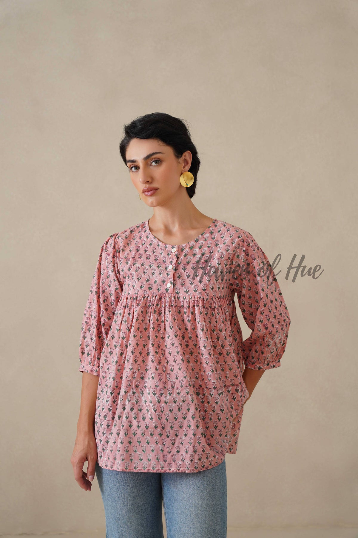 Women Cotton Tunic Top | Hand Block Print Boho Floral Top - 100% Breathable Cotton