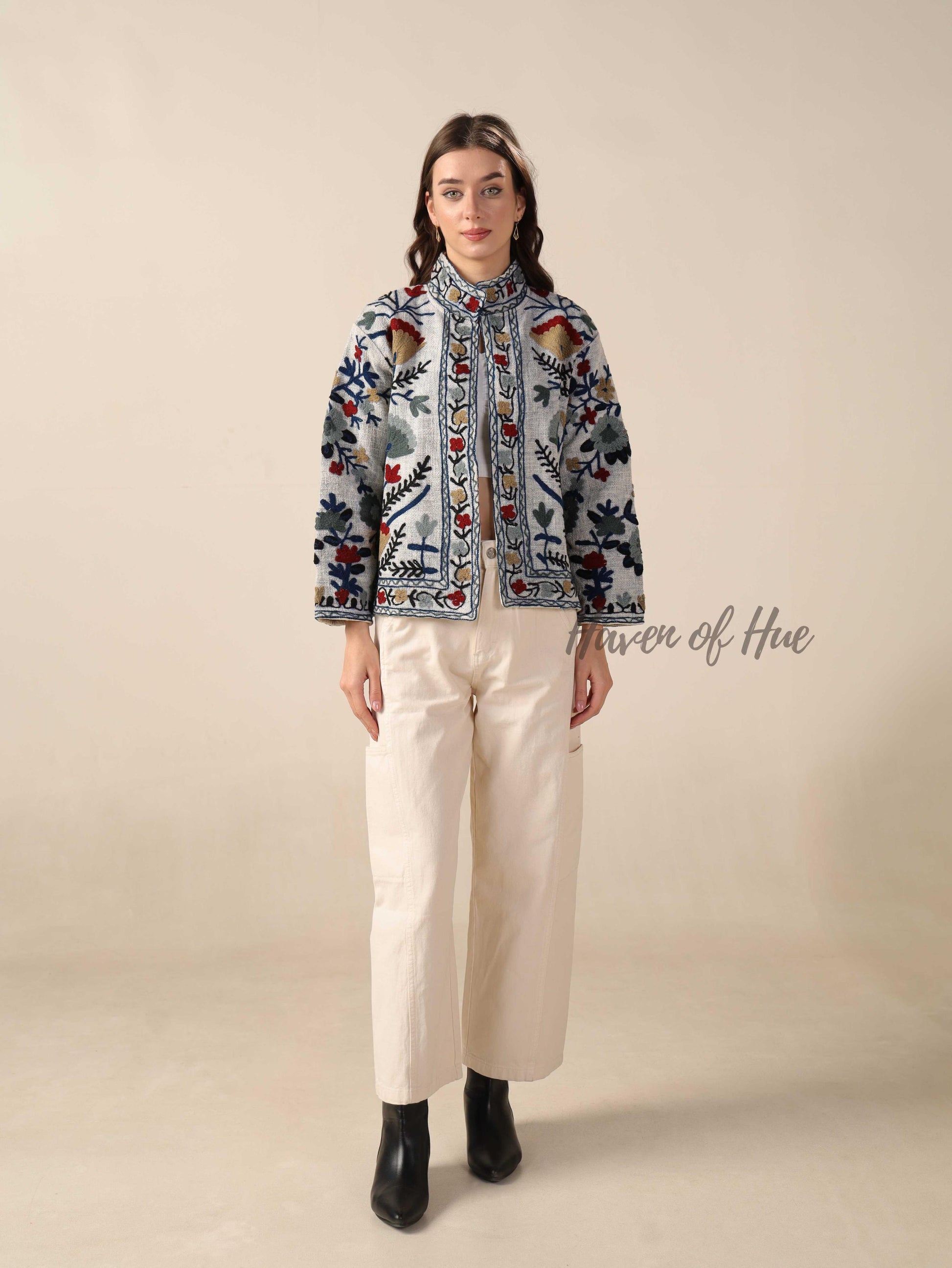 Women’s Cotton Suzani Jacket Coat TNT Fabric Layering Jacket One Size Fit