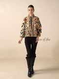 Women's Cotton Embroidered Jacket Lightweight Boho Casual Open Front Outerwear