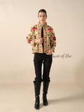 Boho Cotton Embroidered Women Jacket Suzani Floral Coat, Handmade Artisanal Winter Jacket
