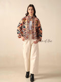Women’s Embroidered Cotton Suzani Jacket Bohemian Winterwear Short Coat Handmade TNT Fabric Outerwear for Women