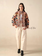 Women’s Embroidered Cotton Suzani Jacket Bohemian Winterwear Short Coat Handmade TNT Fabric Outerwear for Women