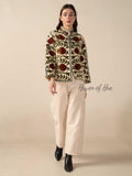 Women's Cream Cotton Embroidered Jacket Boho Lightweight Relaxed Fit Casual Outerwear