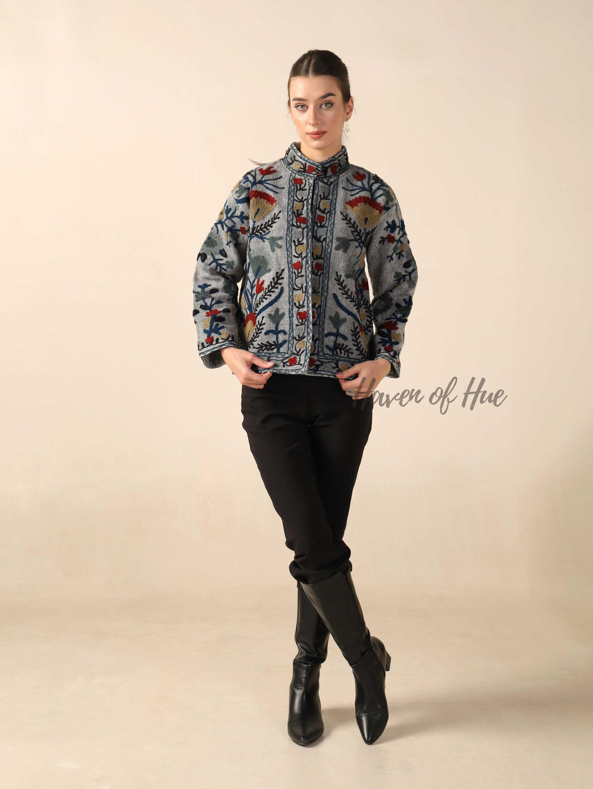 Women’s Cotton Suzani Jacket Boho Embroidery Coat, TNT Fabric Handmade Winter Outerwear Jacket