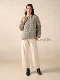 Women’s Floral Printed Silk Jacket Lightweight Zip Up Jacket